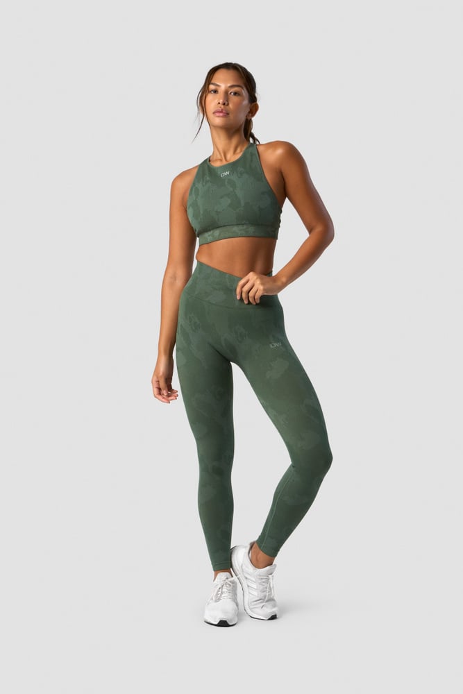 camo seamless sports bra green