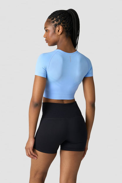 define seamless cropped t-shirt daisy blue