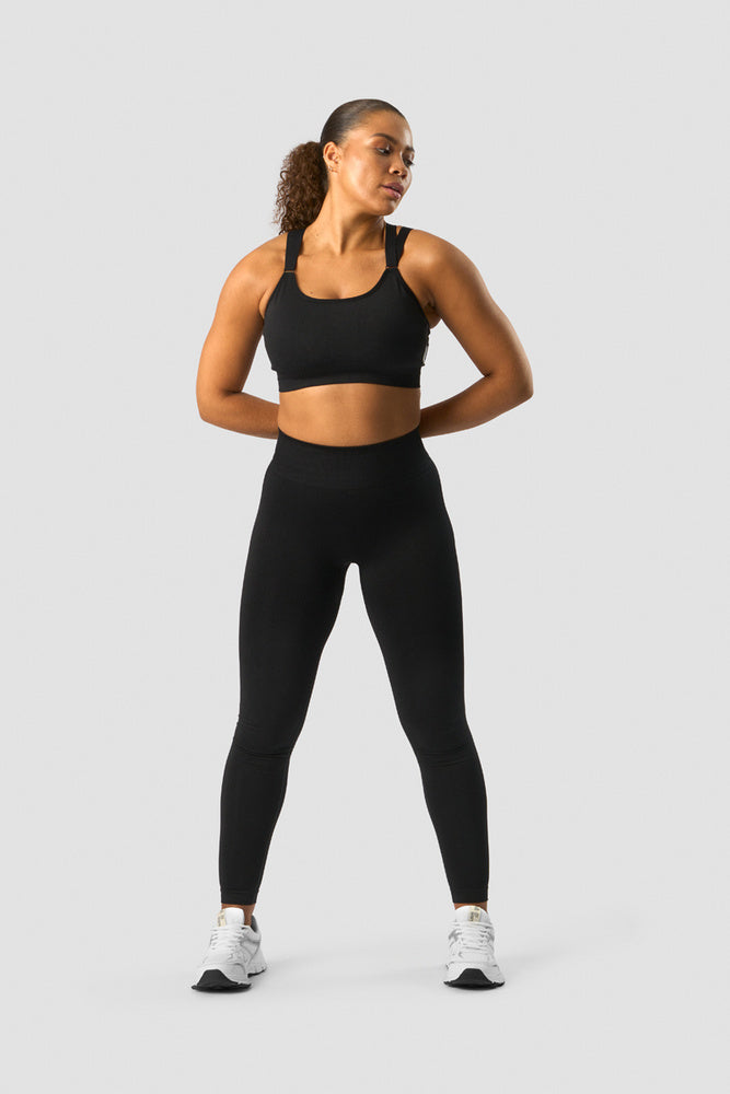 deluxe seamless adjustable sports bra black