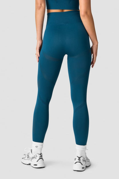 divine seamless tights wmn teal blue