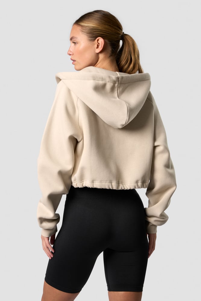 everyday cropped hoodie wmn beige