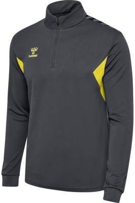 HUMMEL - Hmlauthentic Half Zip Sweat - Asphalt/sulphur Spring