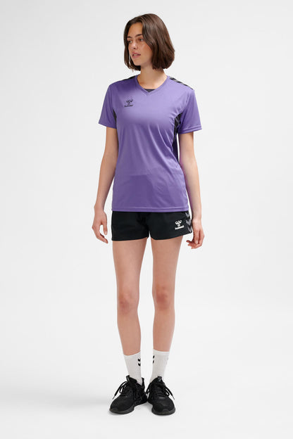 HUMMEL - Hmlauthentic Pl Jersey S/s Woman - Dahlia Purple/asphalt