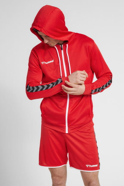 HUMMEL - Hmlauthentic Poly Zip Hoodie - True Red