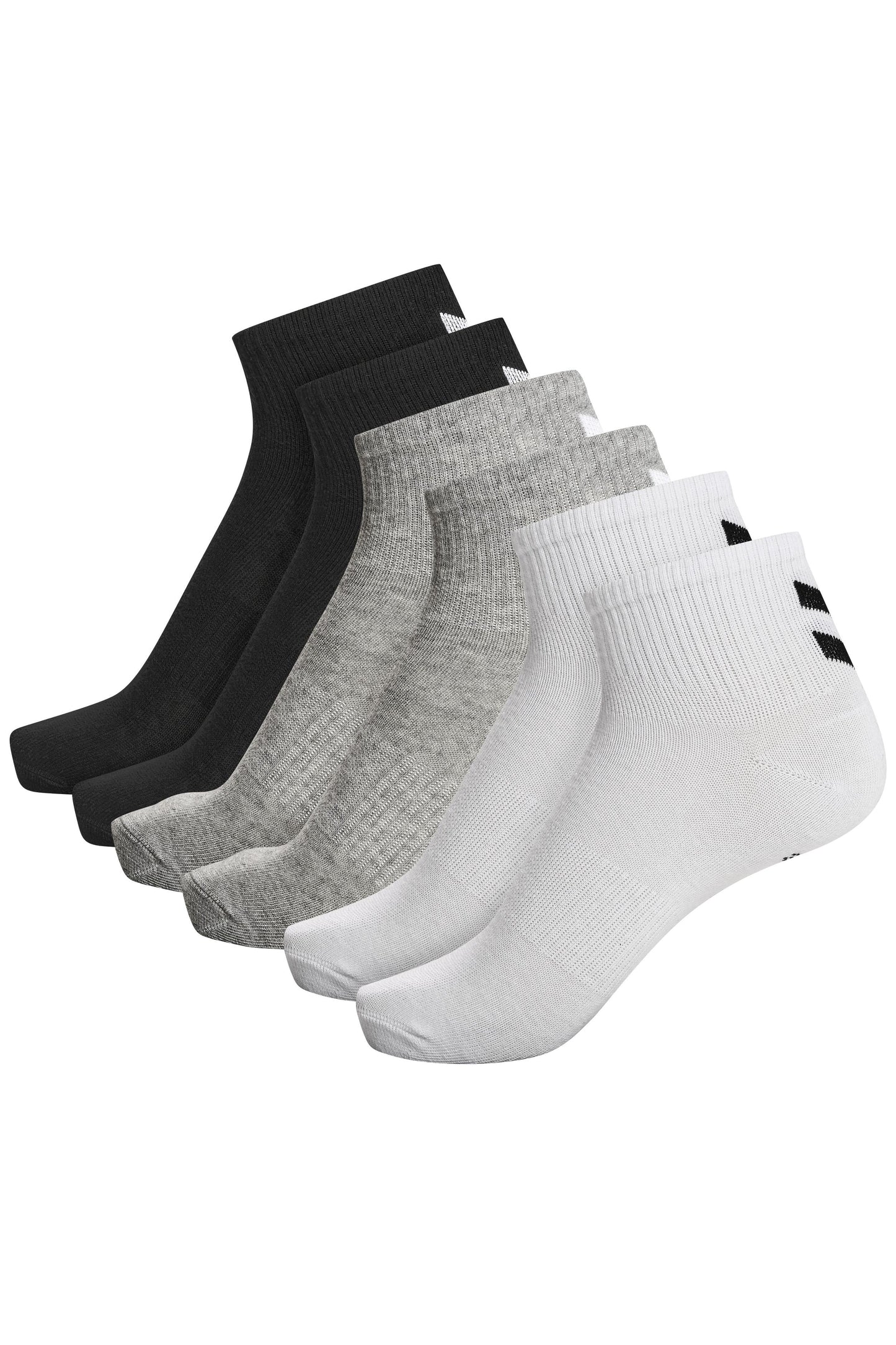 HUMMEL - Hmlchevron 6-pack  Mid Cut Socks - Black/white/grey