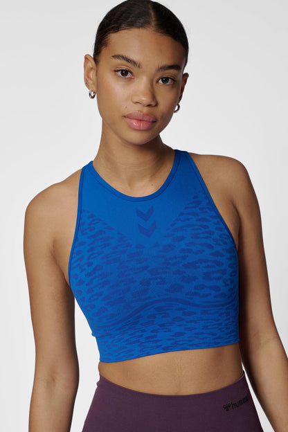 HUMMEL - Hmlmt Leo Seamless Sports Bra - Olympian Blue/sodalite Blue Me