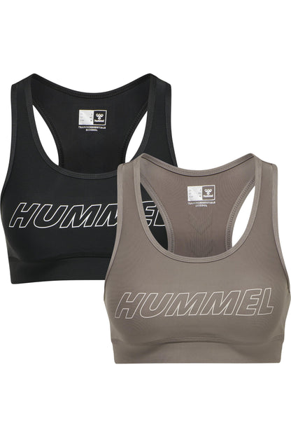 HUMMEL - Hmlte Tola 2-pack Sports Bra - Black/driftwood