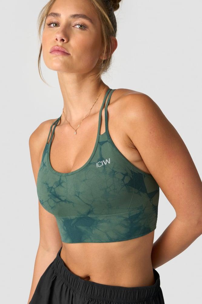 ICANIWILL - Define Seamless Tie Dye Sports Bra - Dark Green