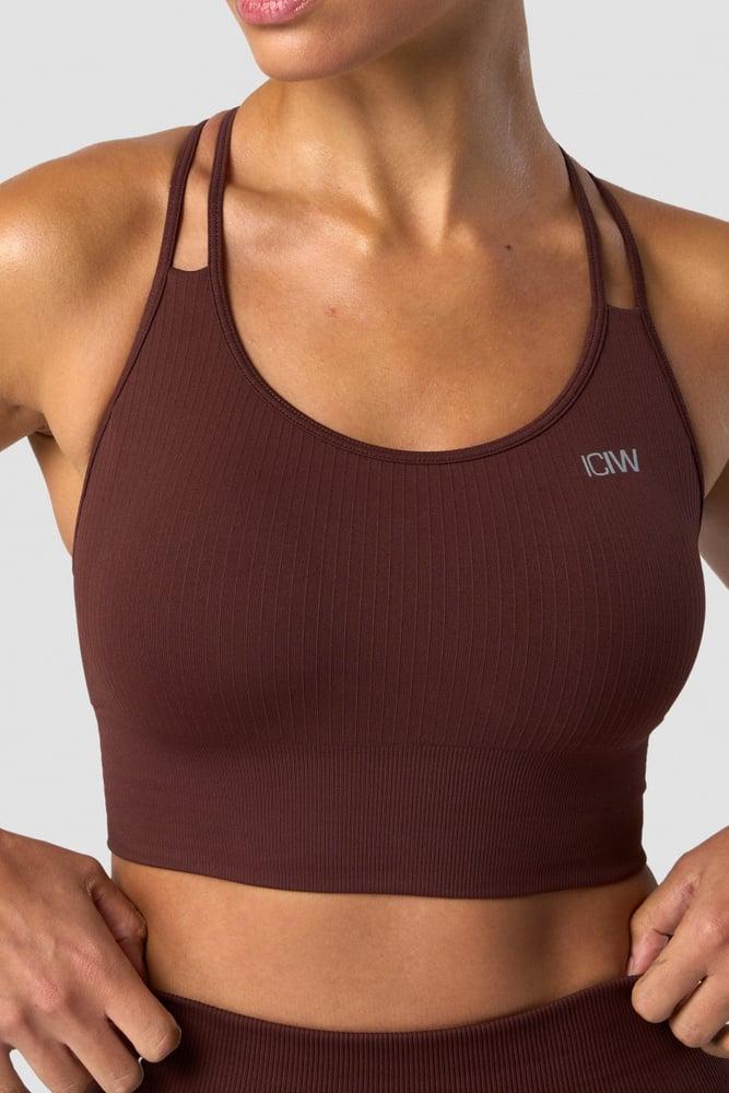 ICANIWILL - Ribbed Define Seamless Sports Bra - Warm Brown