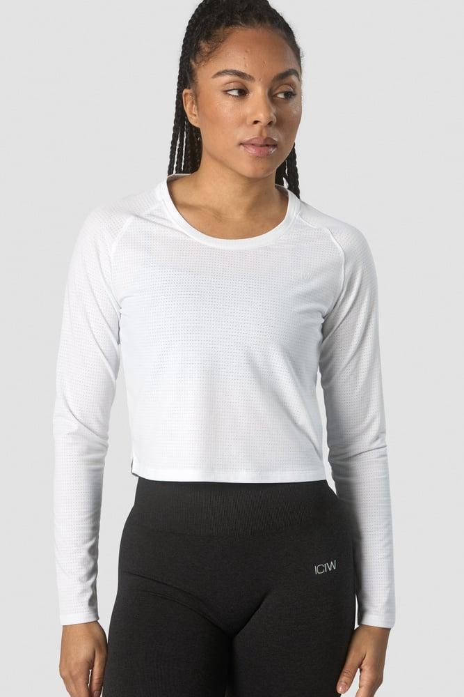 ICANIWILL - Stride Cropped Long Sleeve - White