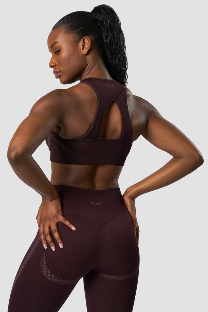 impact seamless sports bra burgundy