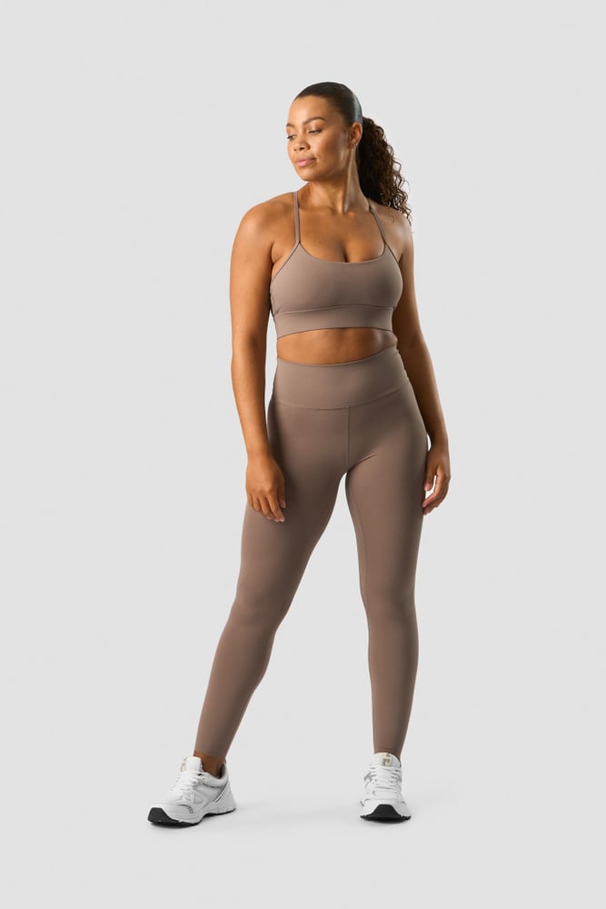 nimble strappy sports bra dusty brown