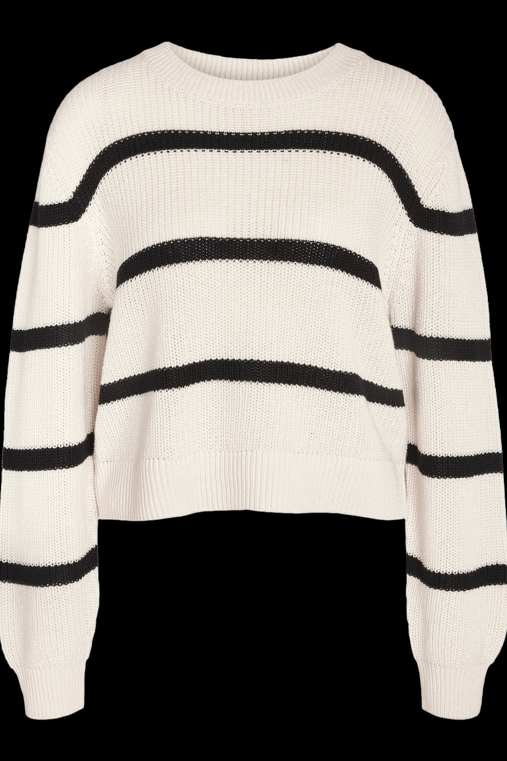 NOISY MAY - Maysa L/s Stripe O-neck Knit - White