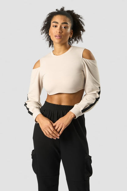 stance cropped long sleeve wmn beige