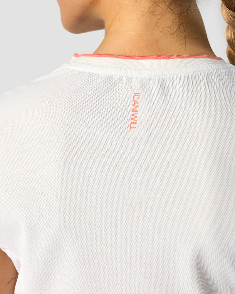 training pique polo white/coral wmn